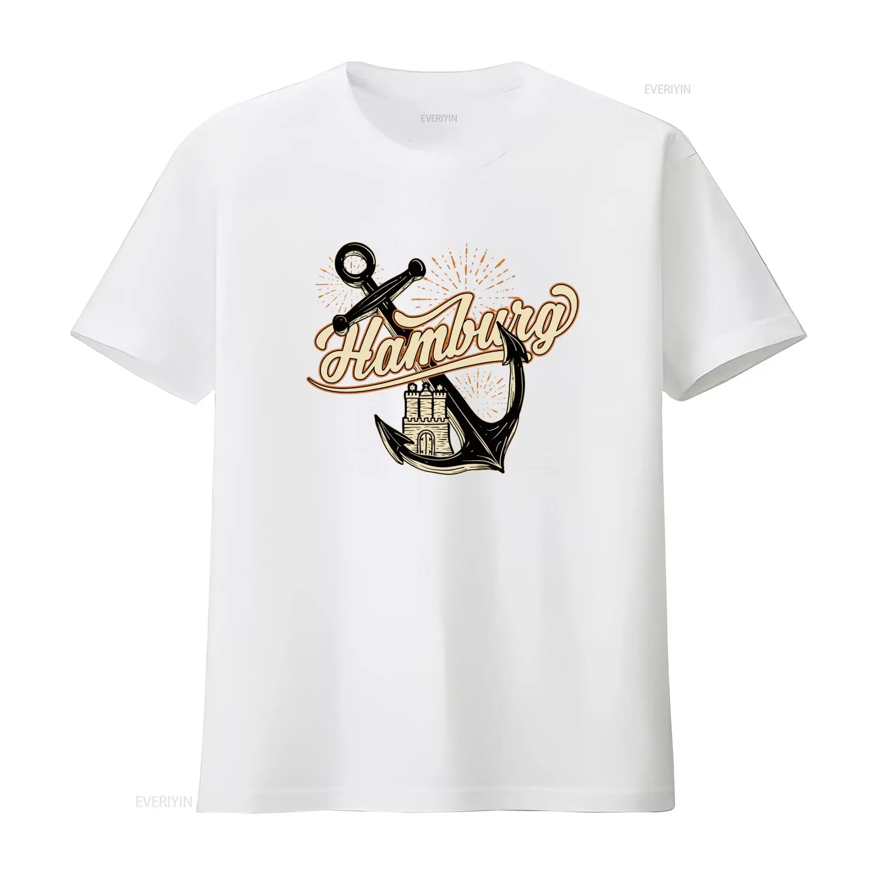 Kaos Pria dengan Motif Jangkar - Vintage Fashion Hamburg ulasan dan harga